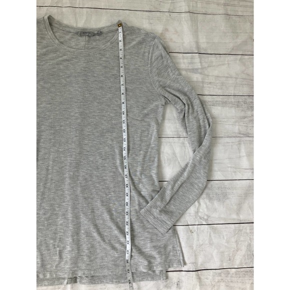 Athleta Long Sleeve Long Length Shirt Modal Blend Side Slits Gray Size Small - Picture 7 of 9